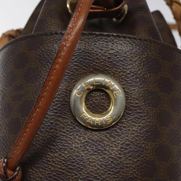 CELINE Macadam Canvas Shoulder Bag PVC Leather Brown Auth - Picture 12 of 16